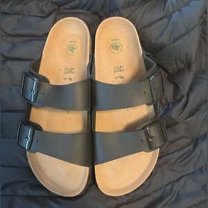Papillio by Birkenstock Sandals Black and Tan with Adjustable Straps NWOB